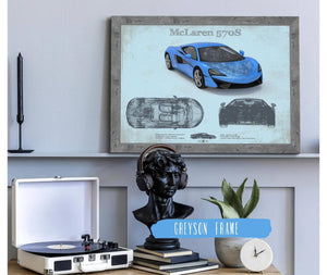 Cutler West McLaren 570S Blueprint Vintage Auto Print
