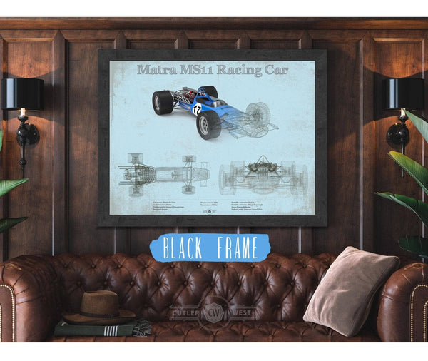 Cutler West Mclaren M1b Blueprint Vintage Auto Print