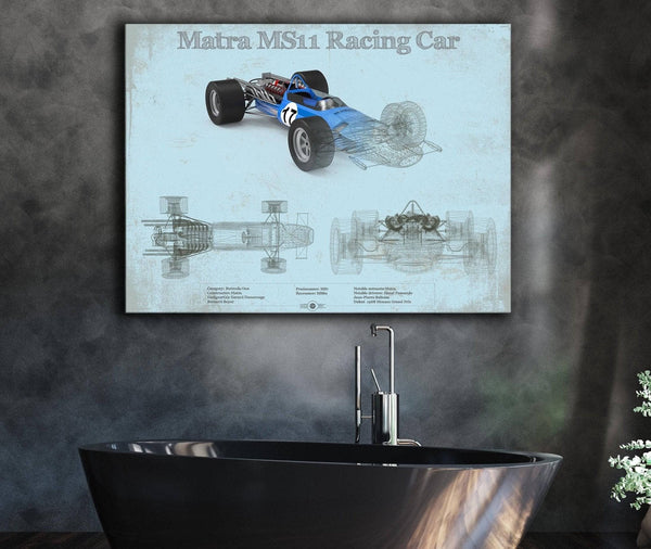 Cutler West Mclaren M1b Blueprint Vintage Auto Print