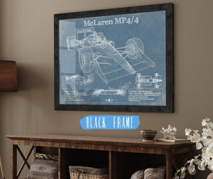 20" x 16" / Black Frame Cutler West McLaren MP4-4 Formula One Race Car Print
