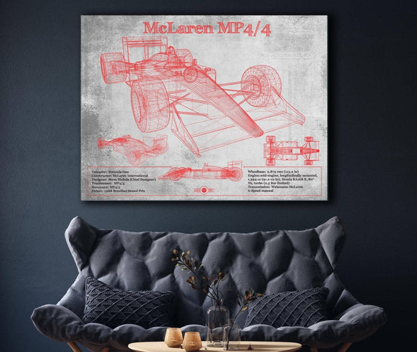 Cutler West McLaren MP4-4 - Red and White Version Formula One Race Car Print