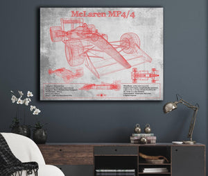 Cutler West McLaren MP4-4 - Red and White Version Formula One Race Car Print