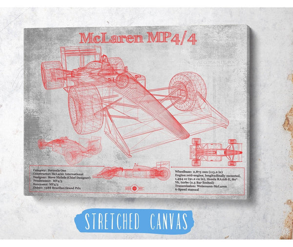 Cutler West McLaren MP4-4 - Red and White Version Formula One Race Car Print