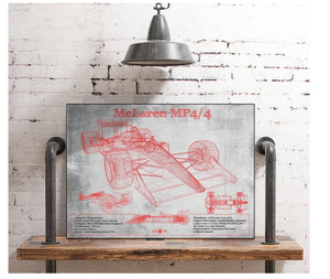 Cutler West McLaren MP4-4 - Red and White Version Formula One Race Car Print