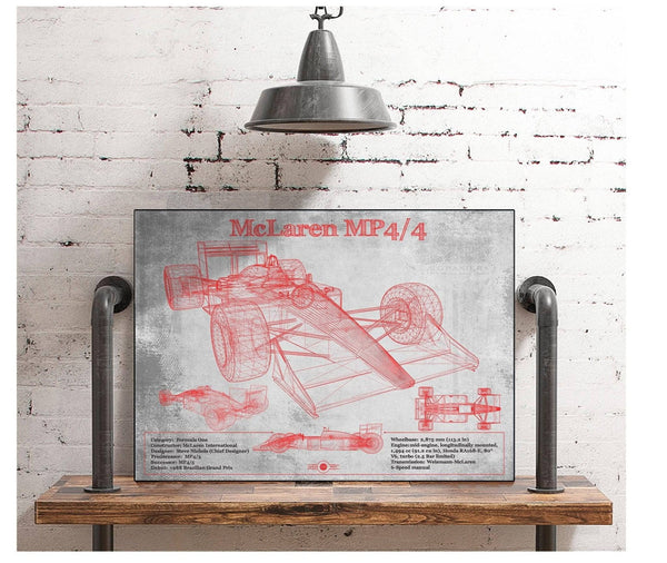 Cutler West McLaren MP4-4 - Red and White Version Formula One Race Car Print