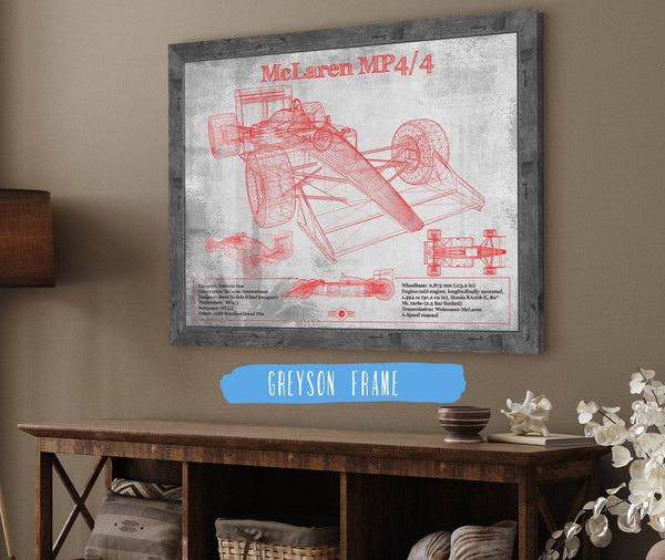 Cutler West McLaren MP4-4 - Red and White Version Formula One Race Car Print