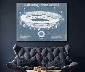 Cutler West Melbourne Cricket Ground Vintage Australian Football AFL Stadium Print