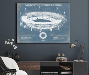 Cutler West Melbourne Cricket Ground Vintage Australian Football AFL Stadium Print