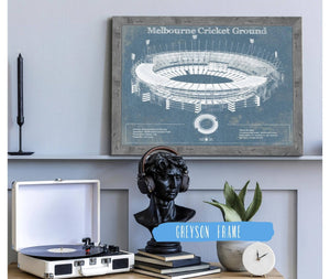 Cutler West Melbourne Cricket Ground Vintage Australian Football AFL Stadium Print