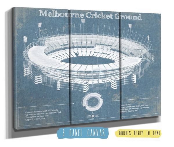 Cutler West Melbourne Cricket Ground Vintage Australian Football AFL Stadium Print