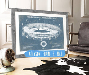 Cutler West Melbourne Cricket Ground Vintage Australian Football AFL Stadium Print