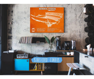 Cutler West Memorial Stadium Clemson Tigers Team Color NCAA Vintage Football Blueprint Art