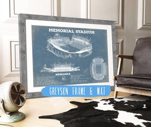 14" x 11" / Greyson Frame & Mat Cutler West Memorial Stadium (Lincoln) Nebraska Cornhuskers