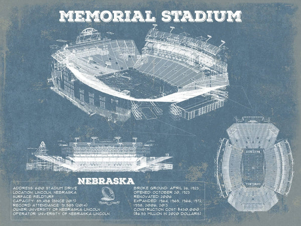 14" x 11" / Unframed Cutler West Memorial Stadium (Lincoln) Nebraska Cornhuskers