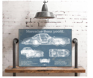 Cutler West Mercedes-Benz 300 SL Gullwing 1950 Original Blueprint Art