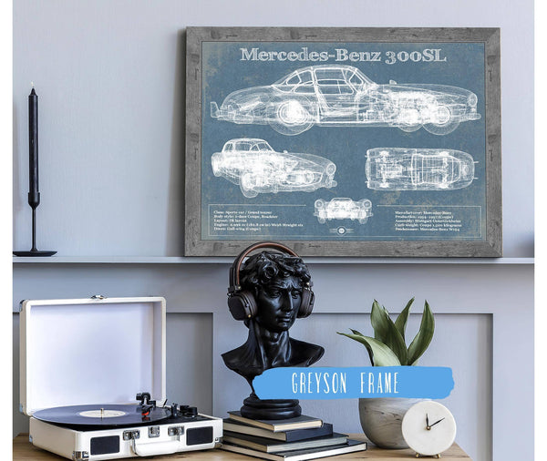 Cutler West Mercedes-Benz 300 SL Gullwing 1950 Original Blueprint Art