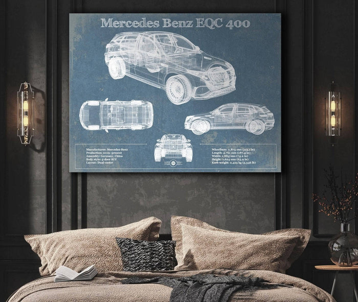 Cutler West Mercedes Benz Collection Mercedes-Benz EQC Blueprint Vintage Auto Print