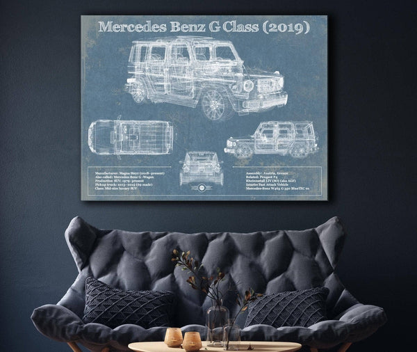 Cutler West Mercedes-Benz G-Class (2019) Vintage Blueprint Auto Print
