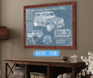 20" x 16" / Walnut Frame Cutler West Mercedes Benz G63 AMG (2019) Blueprint Vintage Auto Print