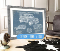 Cutler West Mercedes Benz Collection 14" x 11" / Greyson Frame & Mat Mercedes Benz G63 AMG (2019) Blueprint Vintage Auto Print 833110110_74525