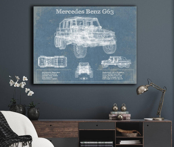Cutler West Mercedes Benz G63 Blueprint Vintage Auto Print