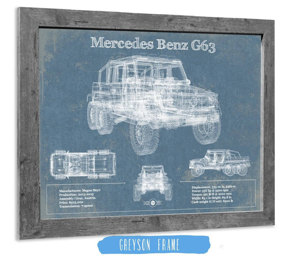 Cutler West Mercedes Benz G63 Blueprint Vintage Auto Print