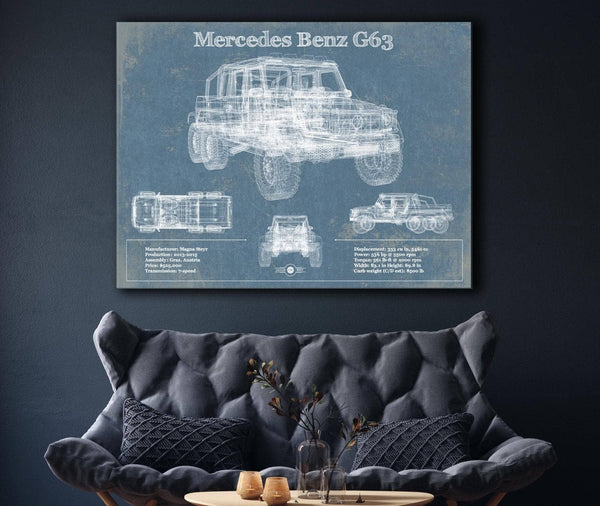 Cutler West Mercedes Benz G63 Blueprint Vintage Auto Print