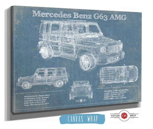 Cutler West Mercedes Benz GLE580 (2020) Blueprint Vintage Auto Print