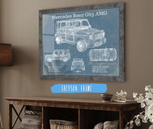 14" x 11" / Greyson Frame Cutler West Mercedes Benz GLE580 (2020) Blueprint Vintage Auto Print