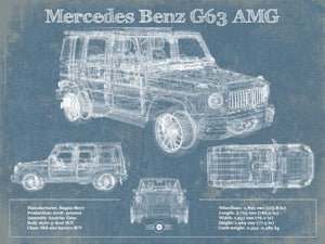 14" x 11" / Unframed Cutler West Mercedes Benz GLE580 (2020) Blueprint Vintage Auto Print