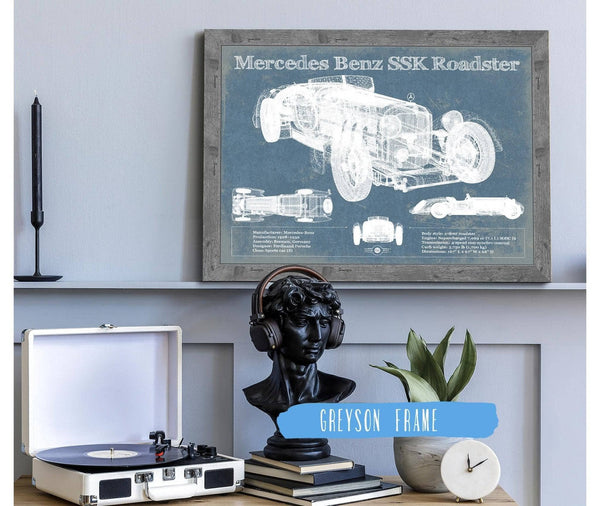 Cutler West Mercedes Benz SSK Roadster Original Blueprint Art