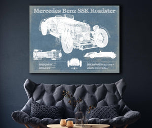 Cutler West Mercedes Benz SSK Roadster Original Blueprint Art
