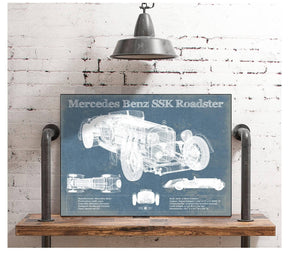 Cutler West Mercedes Benz SSK Roadster Original Blueprint Art