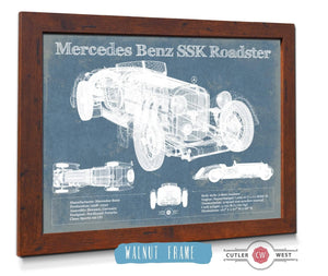 Cutler West Mercedes Benz SSK Roadster Original Blueprint Art