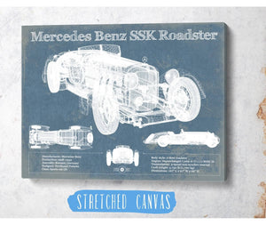 Cutler West Mercedes Benz SSK Roadster Original Blueprint Art