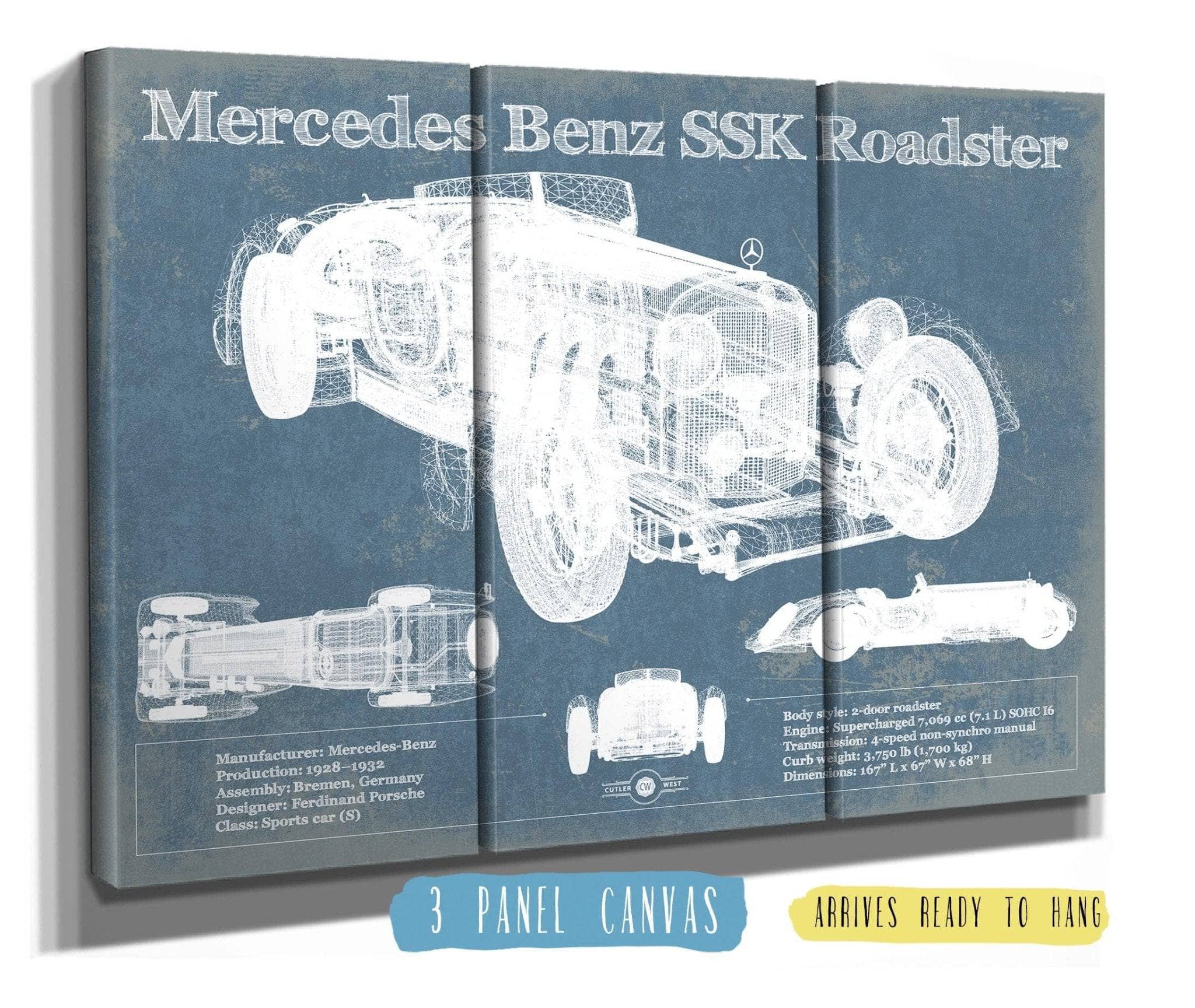 【ルパン】Mercedes-Benz SS/SSK リーフレット Mercedes Benz SSK Roadster Original Art by Cutler West
