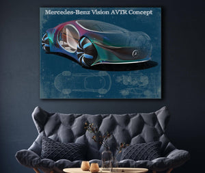 Cutler West Mercedes Benz Vision AVTR Concept Vintage Blueprint Auto Print