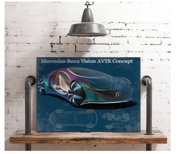 Cutler West Mercedes Benz Vision AVTR Concept Vintage Blueprint Auto Print