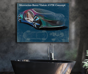 Cutler West Mercedes Benz Vision AVTR Concept Vintage Blueprint Auto Print