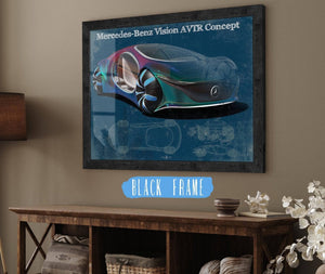 20" x 16" / Black Frame Cutler West Mercedes Benz Vision AVTR Concept Vintage Blueprint Auto Print