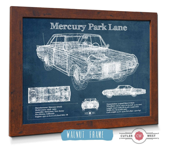 Cutler West Mercury Park Lane Blueprint Vintage Auto Print