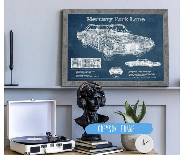 Cutler West Mercury Park Lane Blueprint Vintage Auto Print