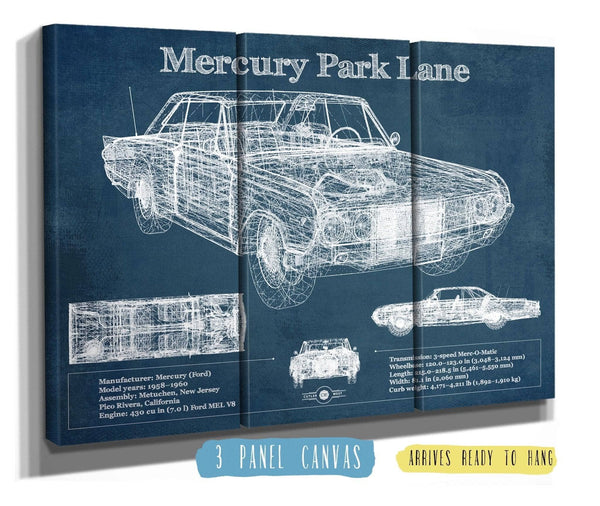 Cutler West Mercury Park Lane Blueprint Vintage Auto Print
