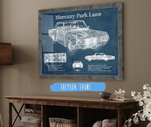 Cutler West Mercury Park Lane Blueprint Vintage Auto Print