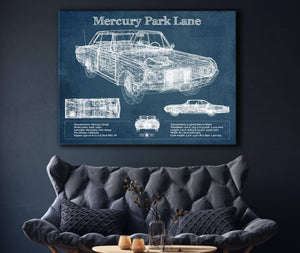 Cutler West Mercury Park Lane Blueprint Vintage Auto Print