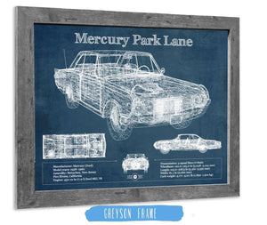 Cutler West Mercury Park Lane Blueprint Vintage Auto Print