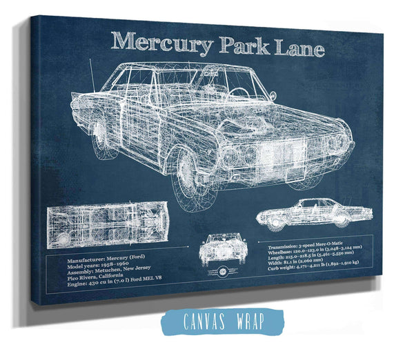 Cutler West Mercury Park Lane Blueprint Vintage Auto Print