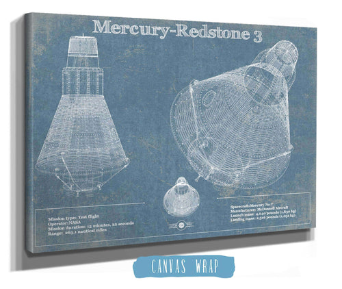14" x 11" / Stretched Canvas Wrap Cutler West Mercury-Redstone 3 (Freedom 7) NASA Aviation Space Print