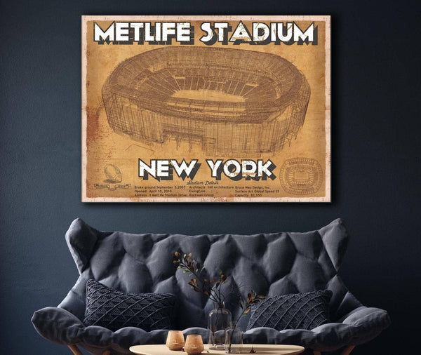 Cutler West MetLife Stadium Vintage New York - Vintage Football Print