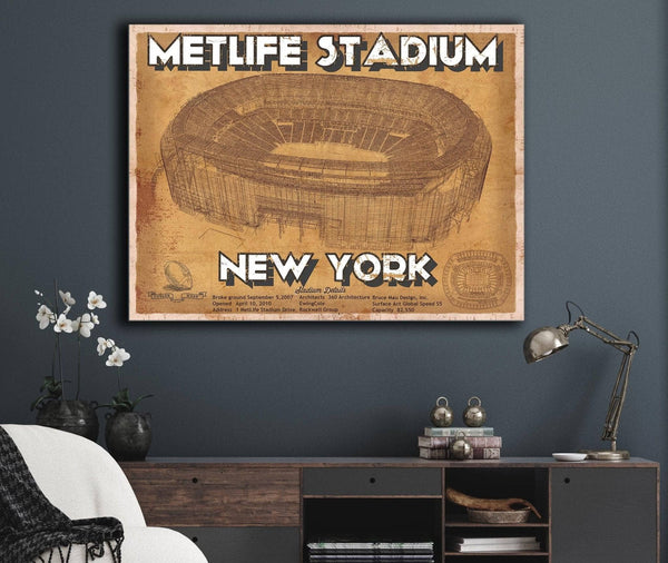 Cutler West MetLife Stadium Vintage New York - Vintage Football Print